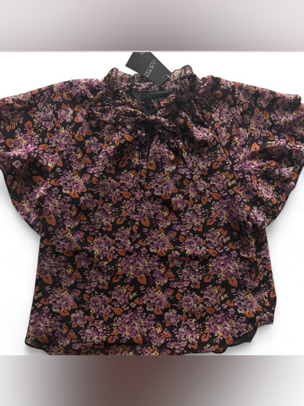 NWT Lauren Ralph Lauren VANETT-SHORT SLEEVE-BLOUSE